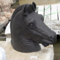 stock home decoration stone black marble horse head sculpture for indoor ornament